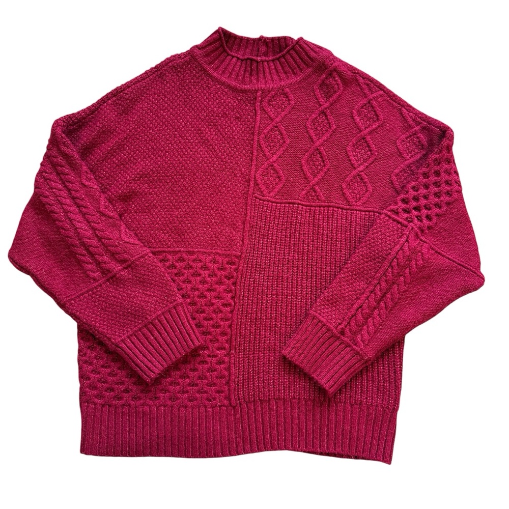 American Eagle Patchwork Chunky Knit Sweater XL R… - image 1